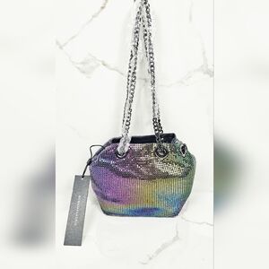 BCBG Metallic‎ Evening Bucket Purse New With Tags